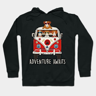 Jack Russell Adventure Awaits Artwork Camper Hoodie